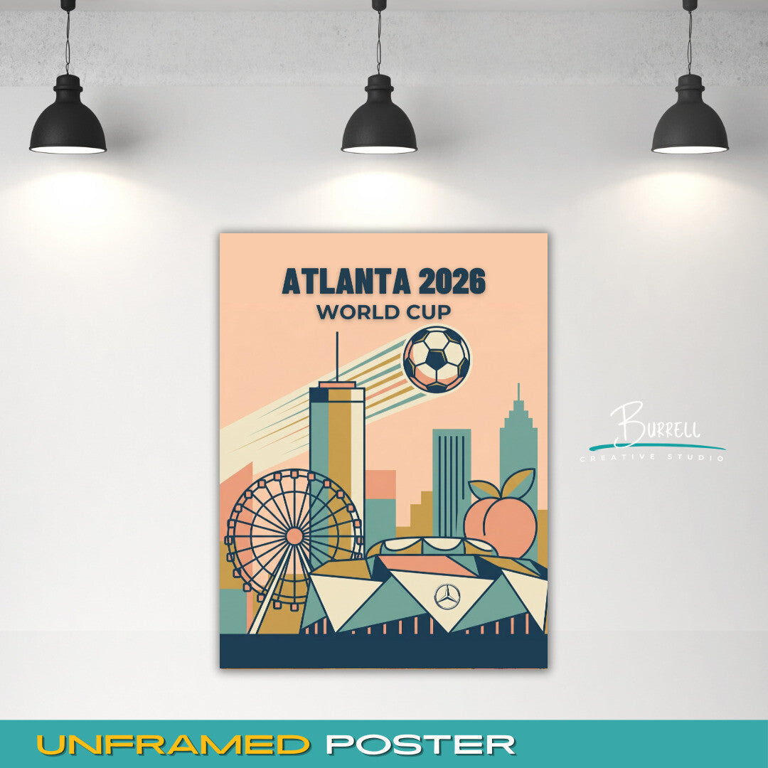 Atlanta United States 2026 World Cup Mimimalist Football Posters & Wall Art Poster Print