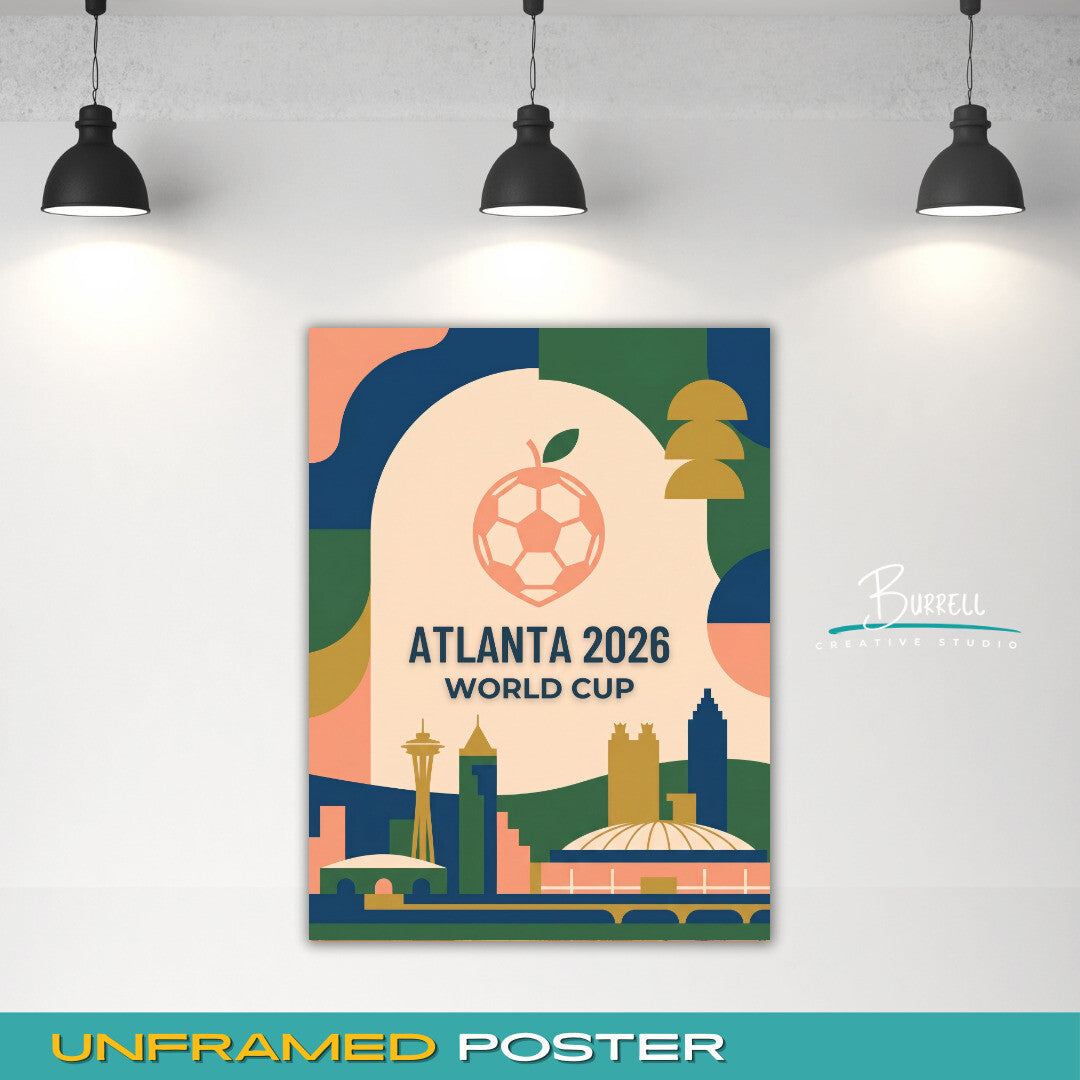 Atlanta United States 2026 World Cup Abstract Football Posters & Wall Art Poster Print