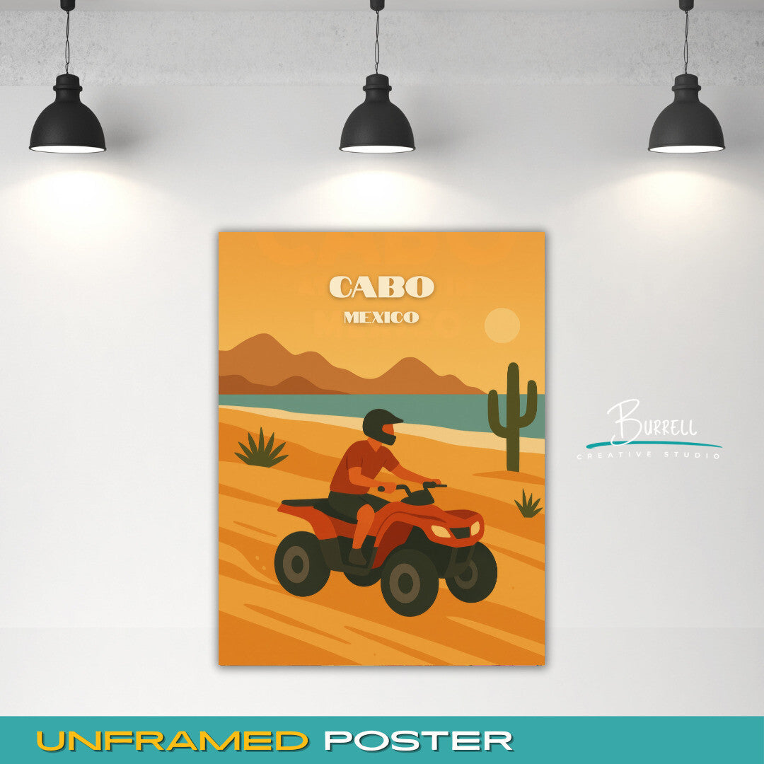 Cabo Mexico ATV Tours Travel Poster & Wall Art Poster Print