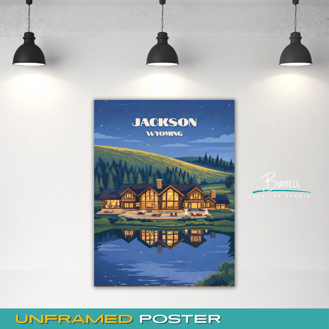 Jackson Wyoming Luxury Real Estate Travel Posters & Wall Art Poster Print