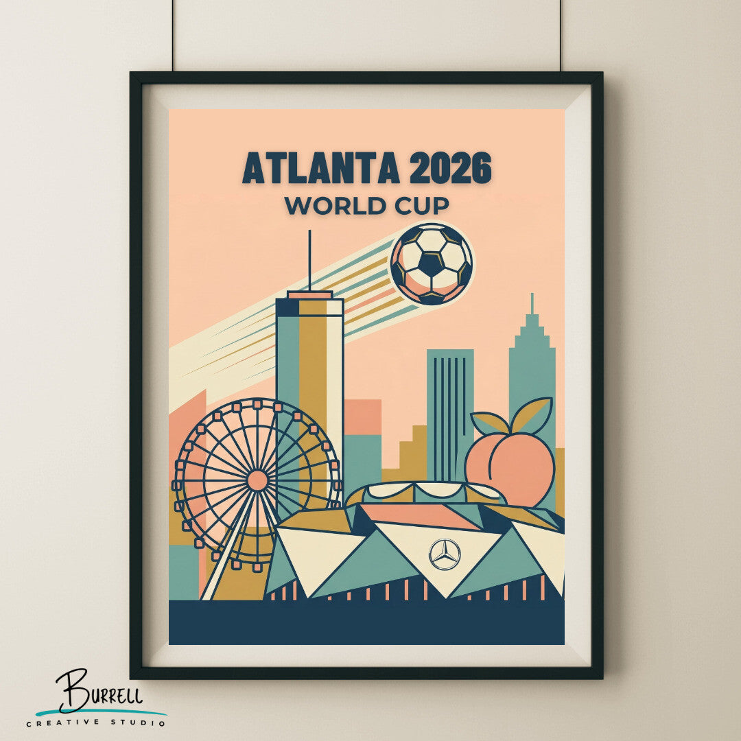 Atlanta United States 2026 World Cup Mimimalist Football Posters & Wall Art Poster Print