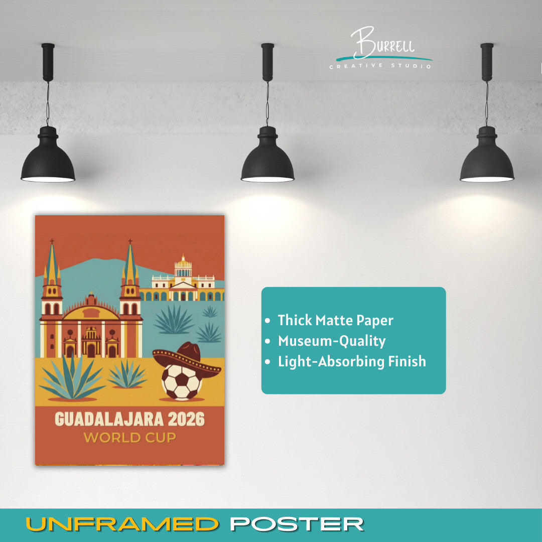 Guadalajara Mexico 2026 World Cup Football Posters & Wall Art Poster Print
