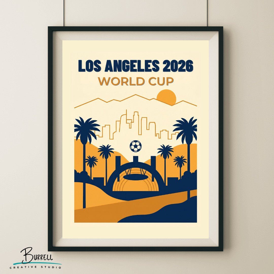 Los Angeles United States 2026 World Cup Mimimalist Football Posters & Wall Art Poster Print