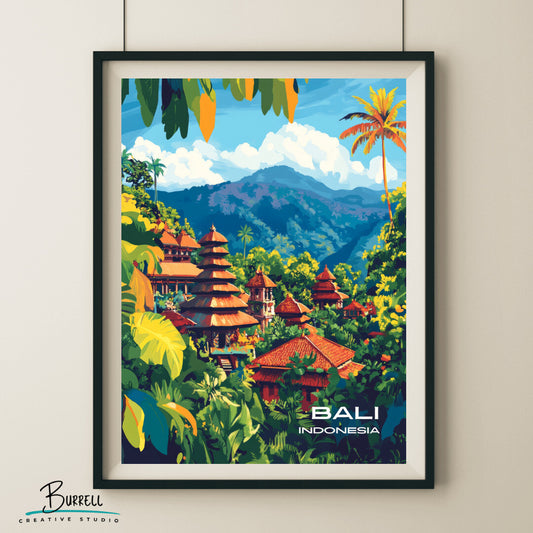 Kintamani Bali Kintamani Temple Travel Poster & Wall Art Poster Print