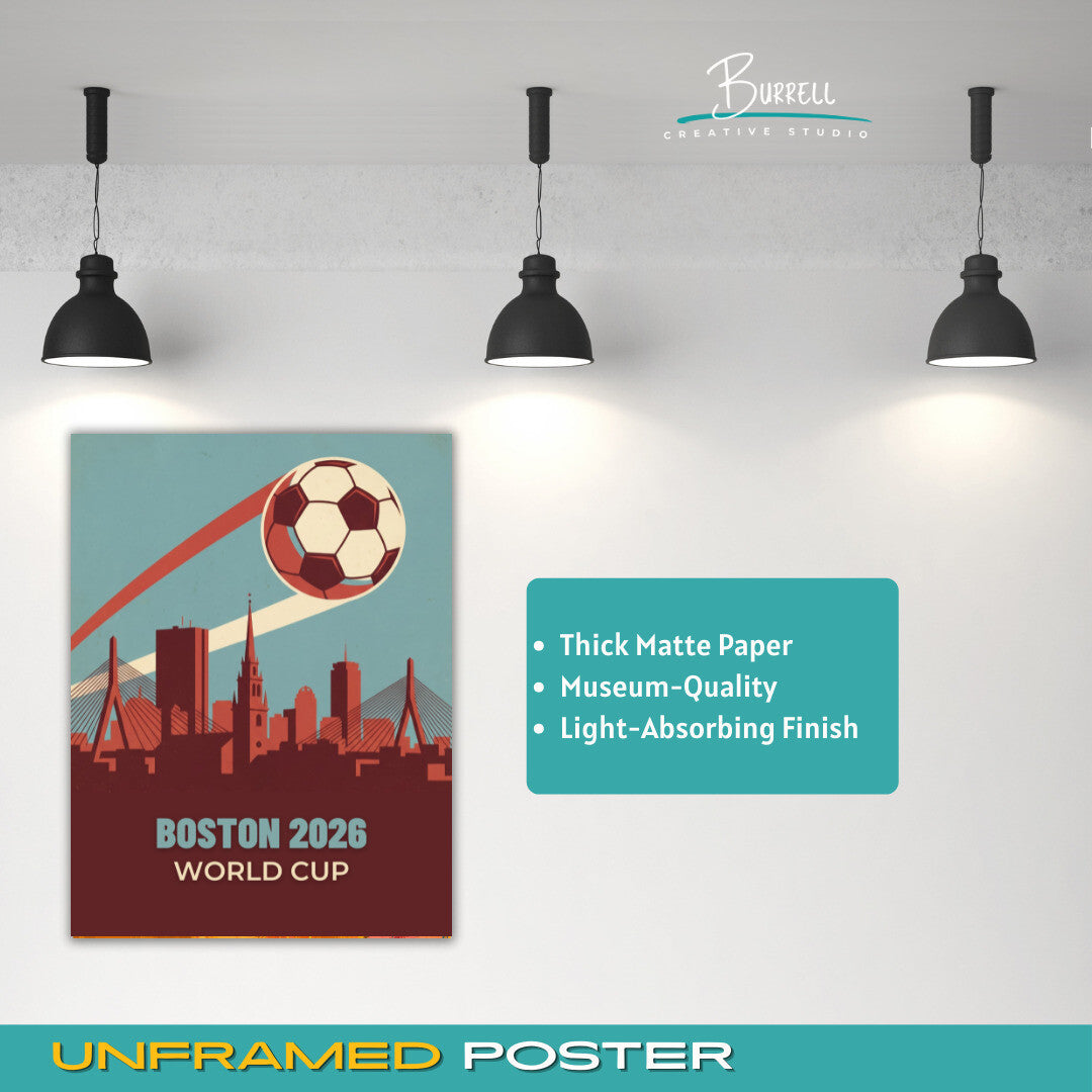 Boston United States 2026 World Cup Vintage Football Posters & Wall Art Poster Print