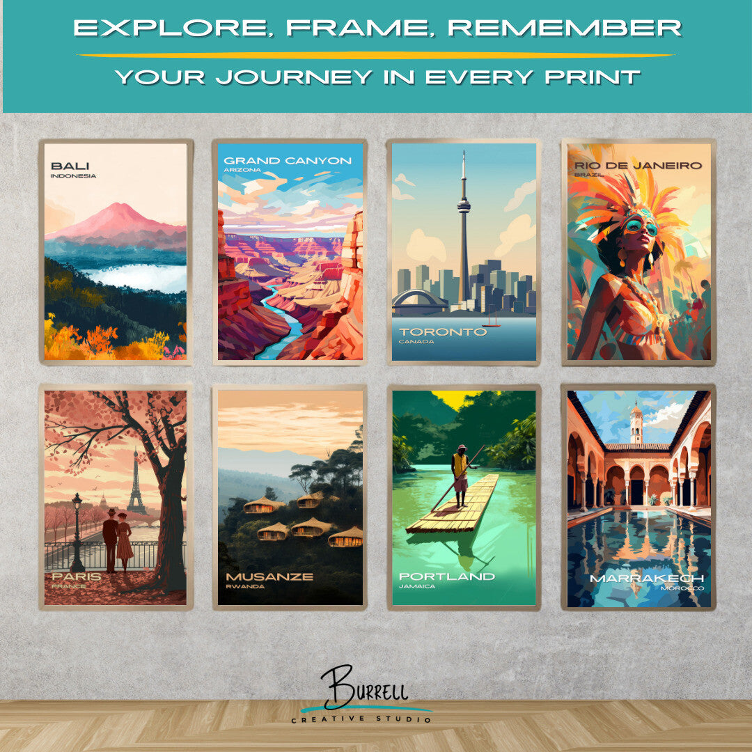 Toronto Ontario CN Tower Travel Poster & Wall Art Poster Print