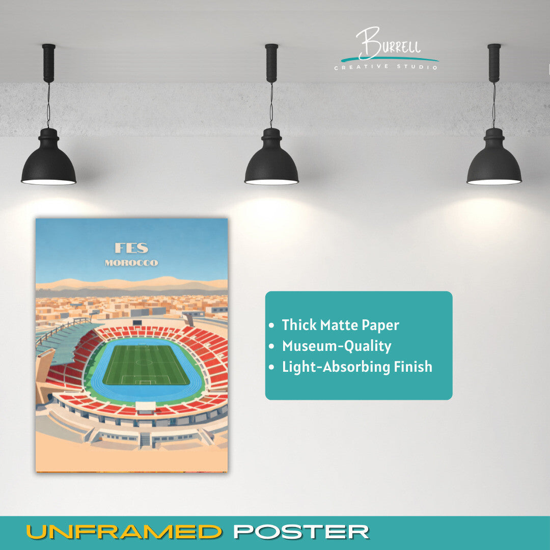 Fes Morocco Sports Complex Travel Poster & Wall Art Poster Print