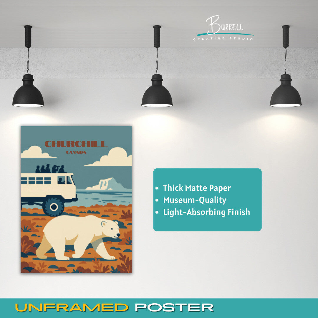 Churchill Canada Polar Bear Tour Travel Poster & Wall Art Poster Print