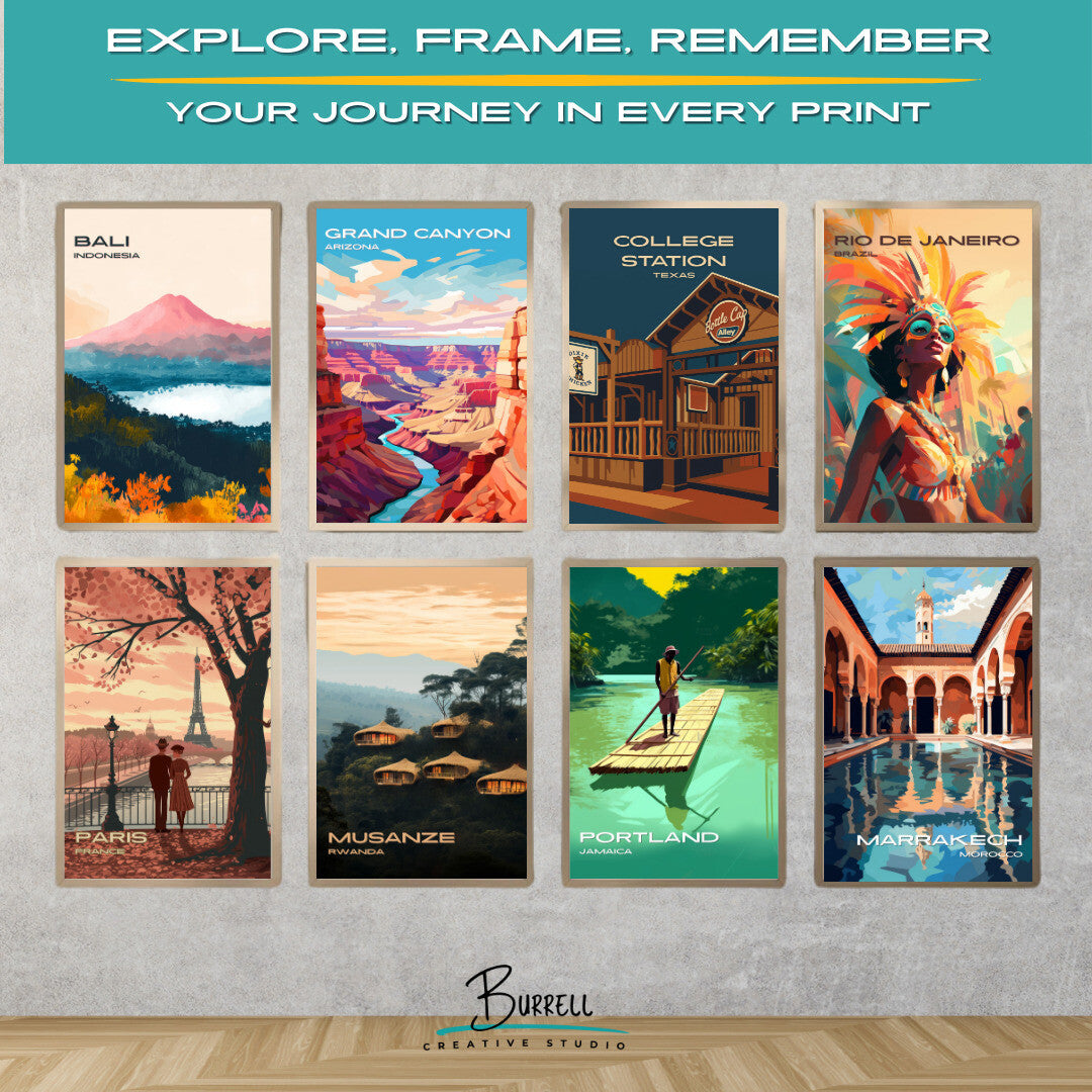 College Station Texas Dixie Chicken Travel Poster & Wall Art Poster Print