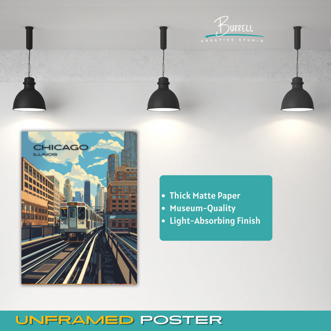 Chicago Illinois Lincoln Park Travel Poster & Wall Art Poster Print