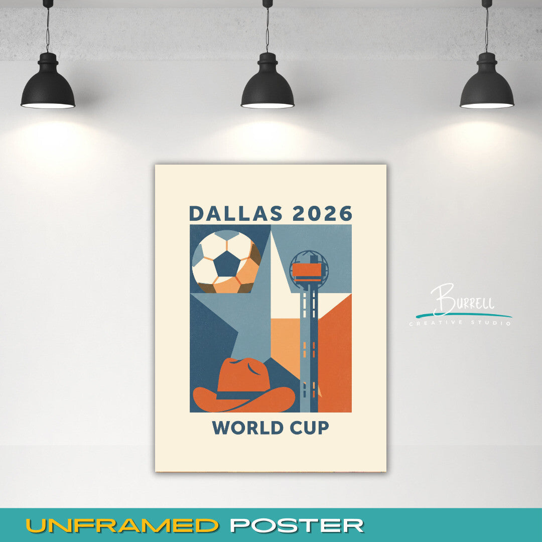 Dallas United States 2026 World Cup Retro Football Posters & Wall Art Poster Print