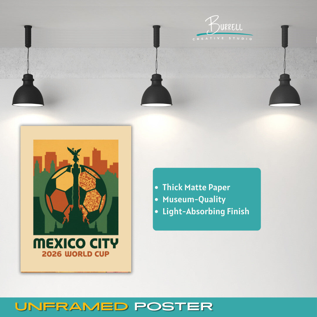 Mexico City Mexico 2026 World Cup Mimimalist Football Posters & Wall Art Poster Print