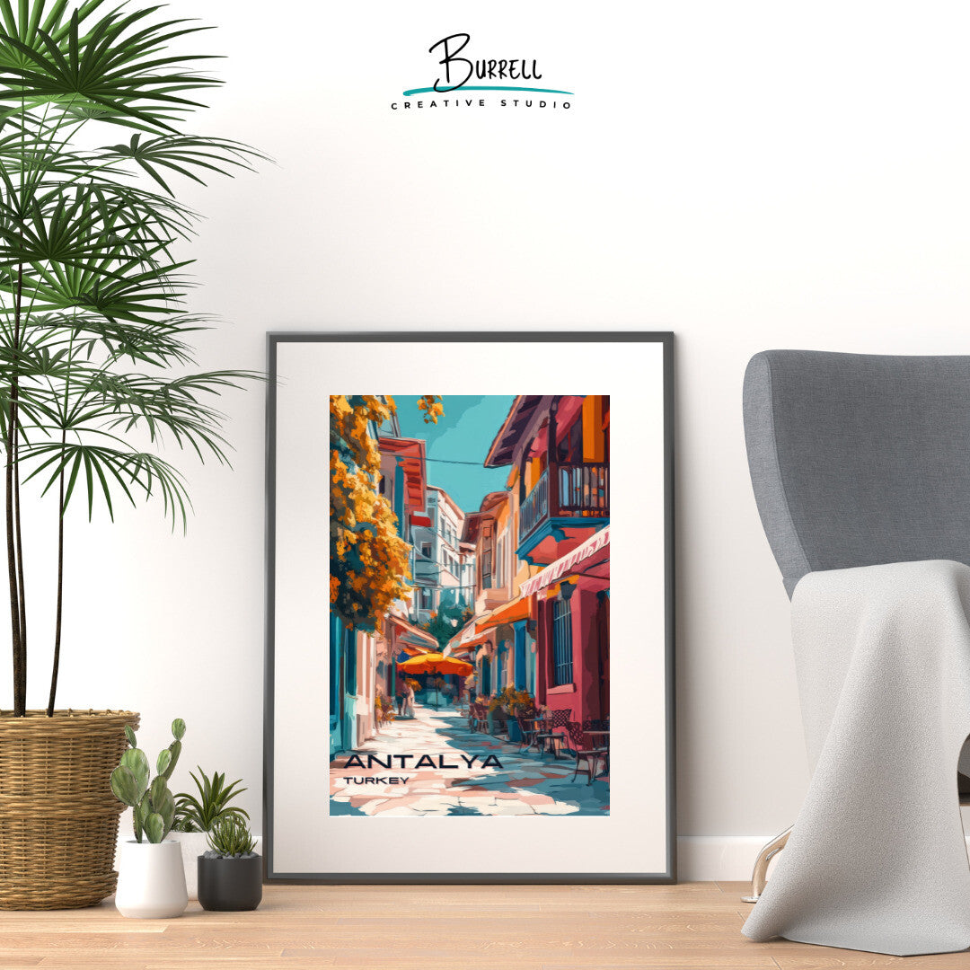 Antalya Türkiye Kaleici Architecture Travel Poster & Wall Art Poster Print