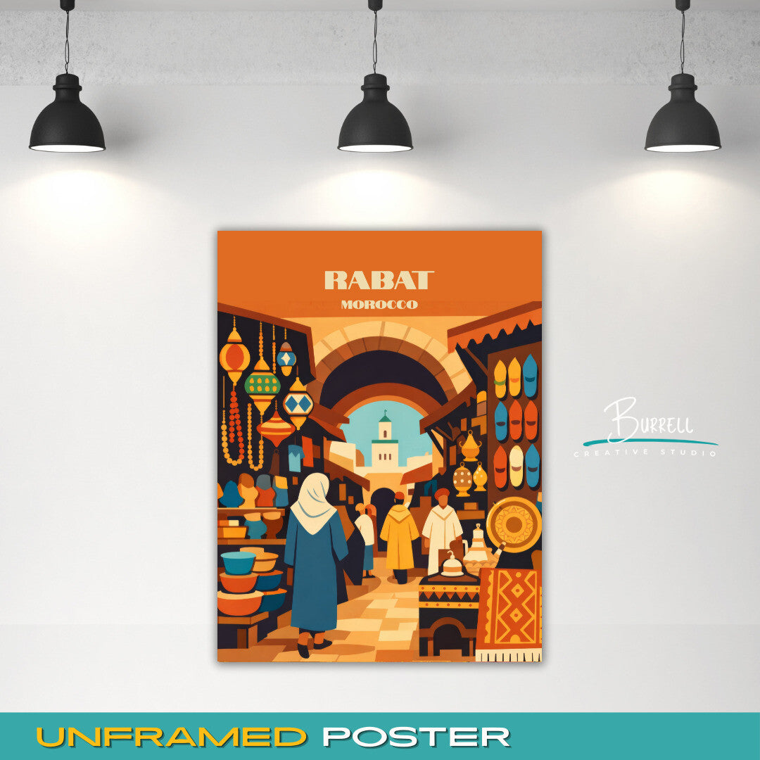 Rabat Morocco Souk Essabat Travel Poster & Wall Art Poster Print