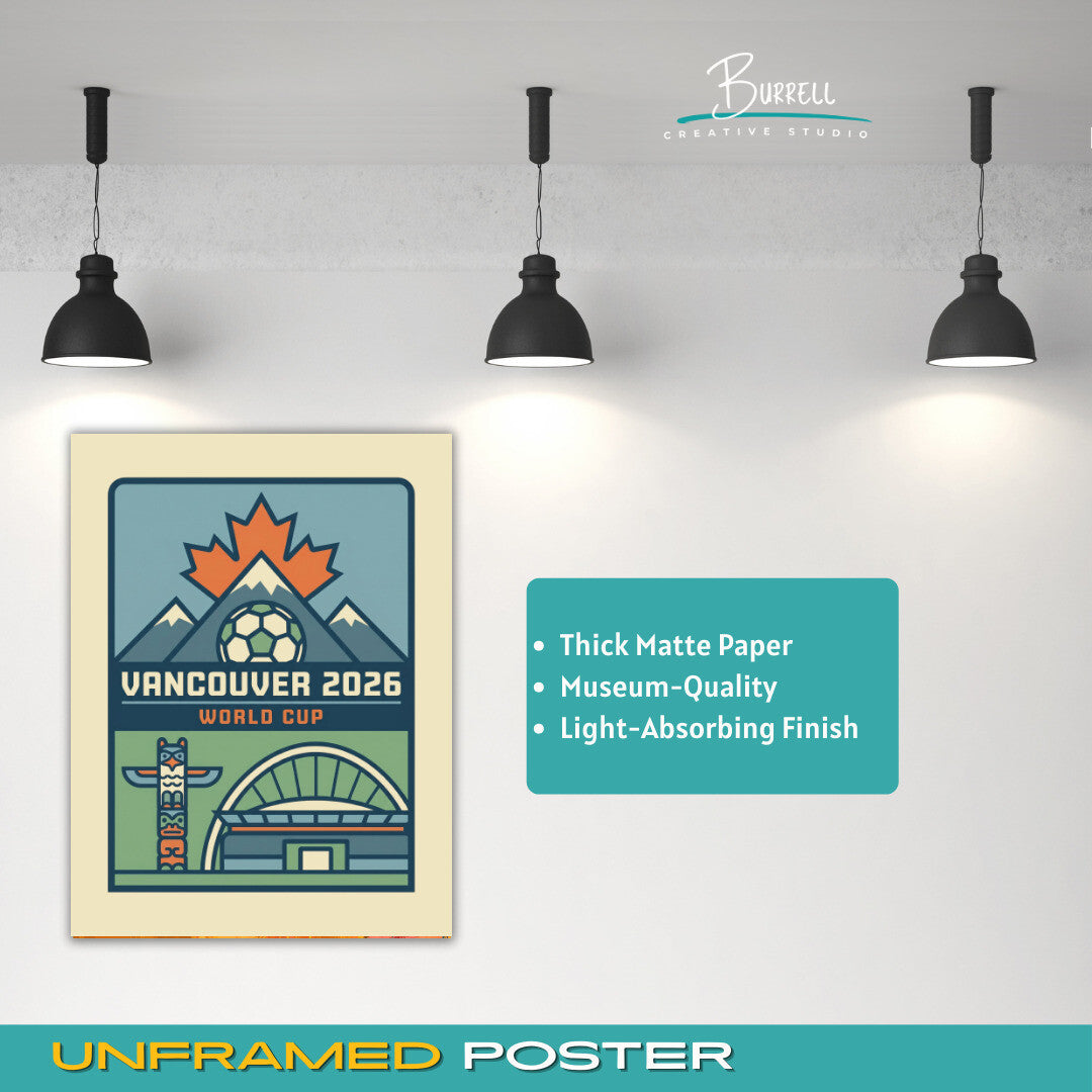 Vancouver Canada 2026 World Cup Minimalist Football Posters & Wall Art Poster Print