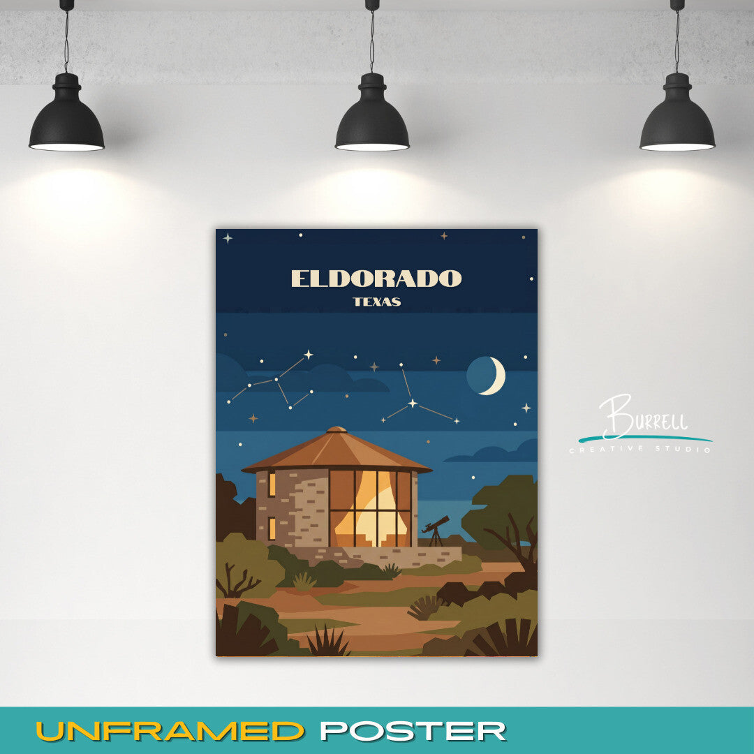 Eldorado Texas Cozy Small Town Travel Posters & Wall Art Poster Print