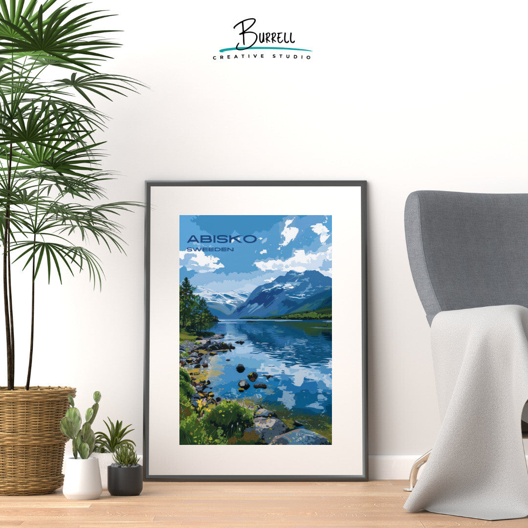 Abisko Sweden National Park Travel Poster & Wall Art Poster Print