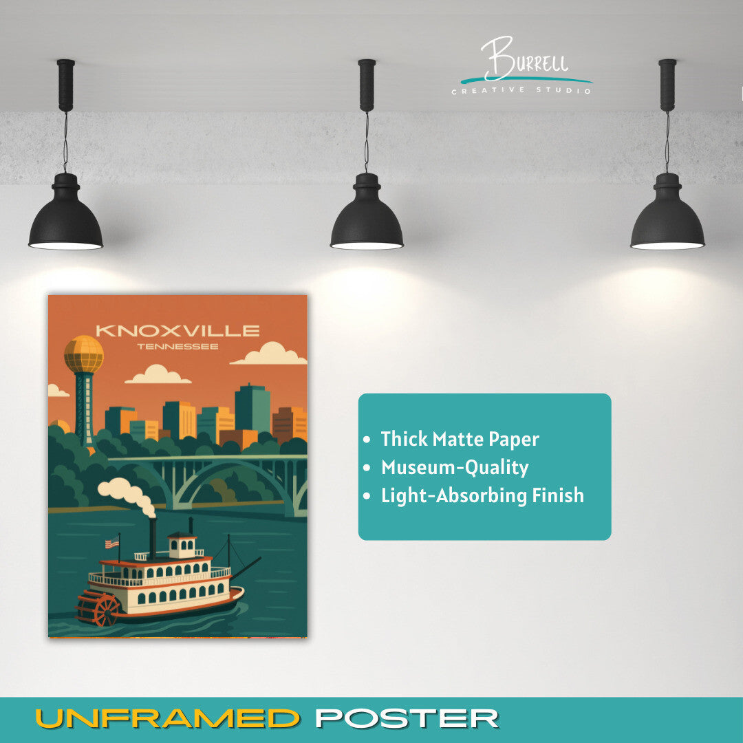 Knoxville Tennessee Riverboat Cruise Travel Poster & Wall Art Poster Print
