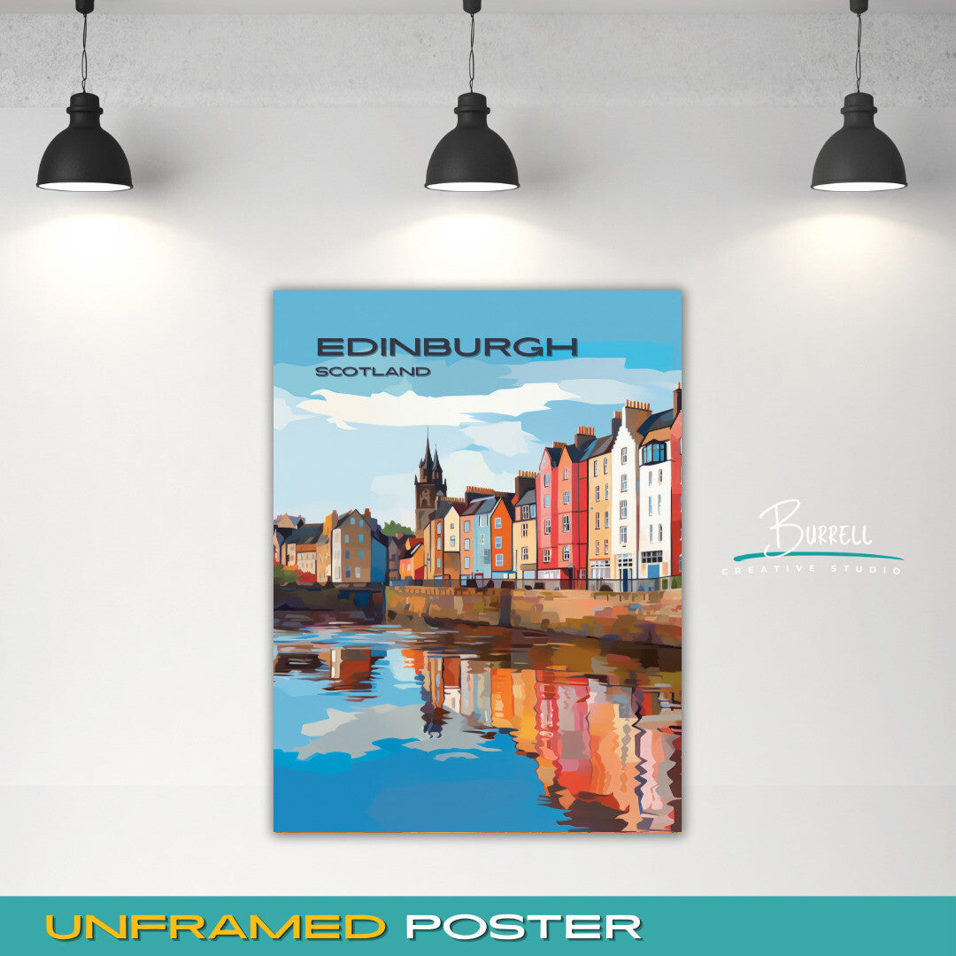 Edinburgh United Kingdom Water Of Leith Travel Poster & Wall Art Poster Print