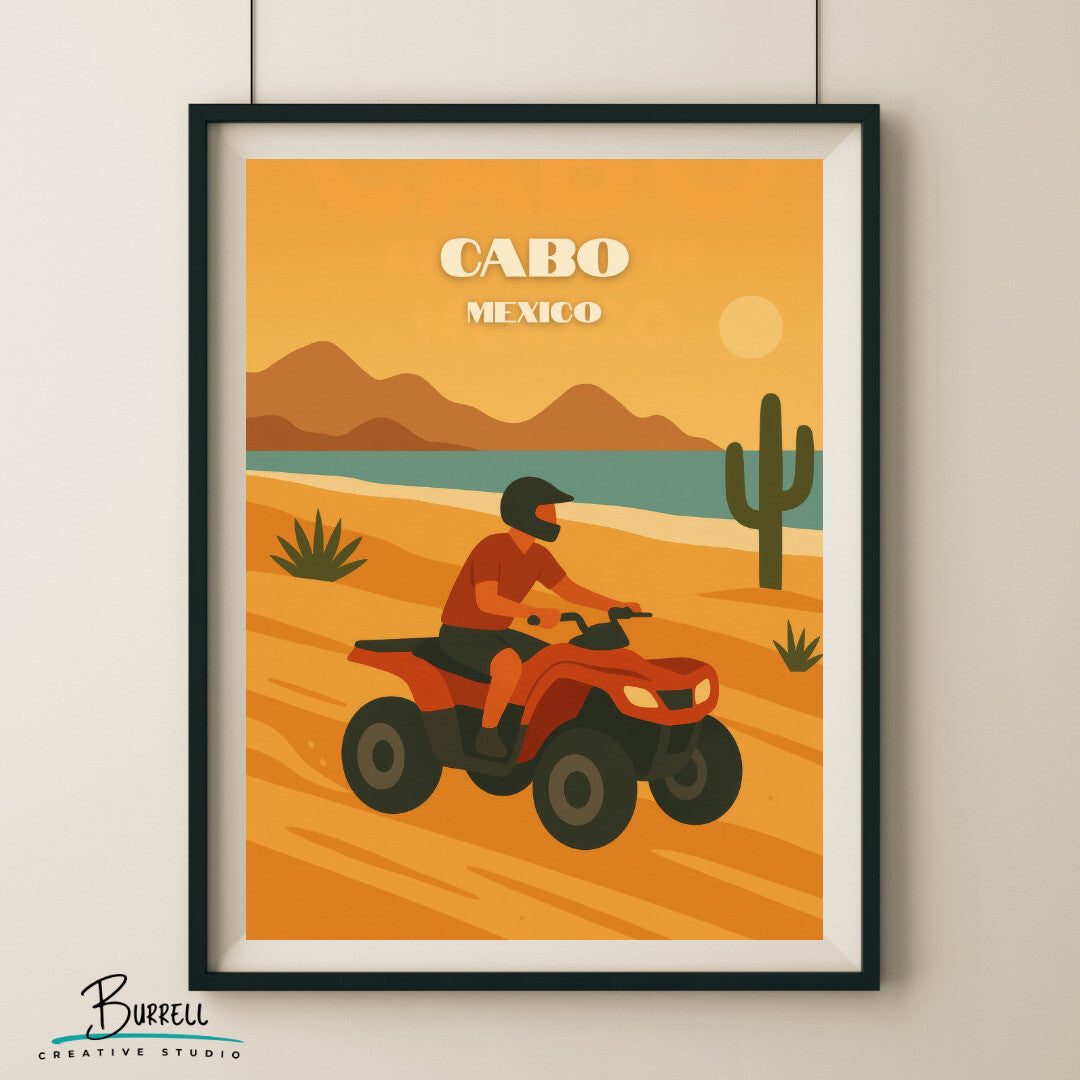 Cabo Mexico ATV Tours Travel Poster & Wall Art Poster Print