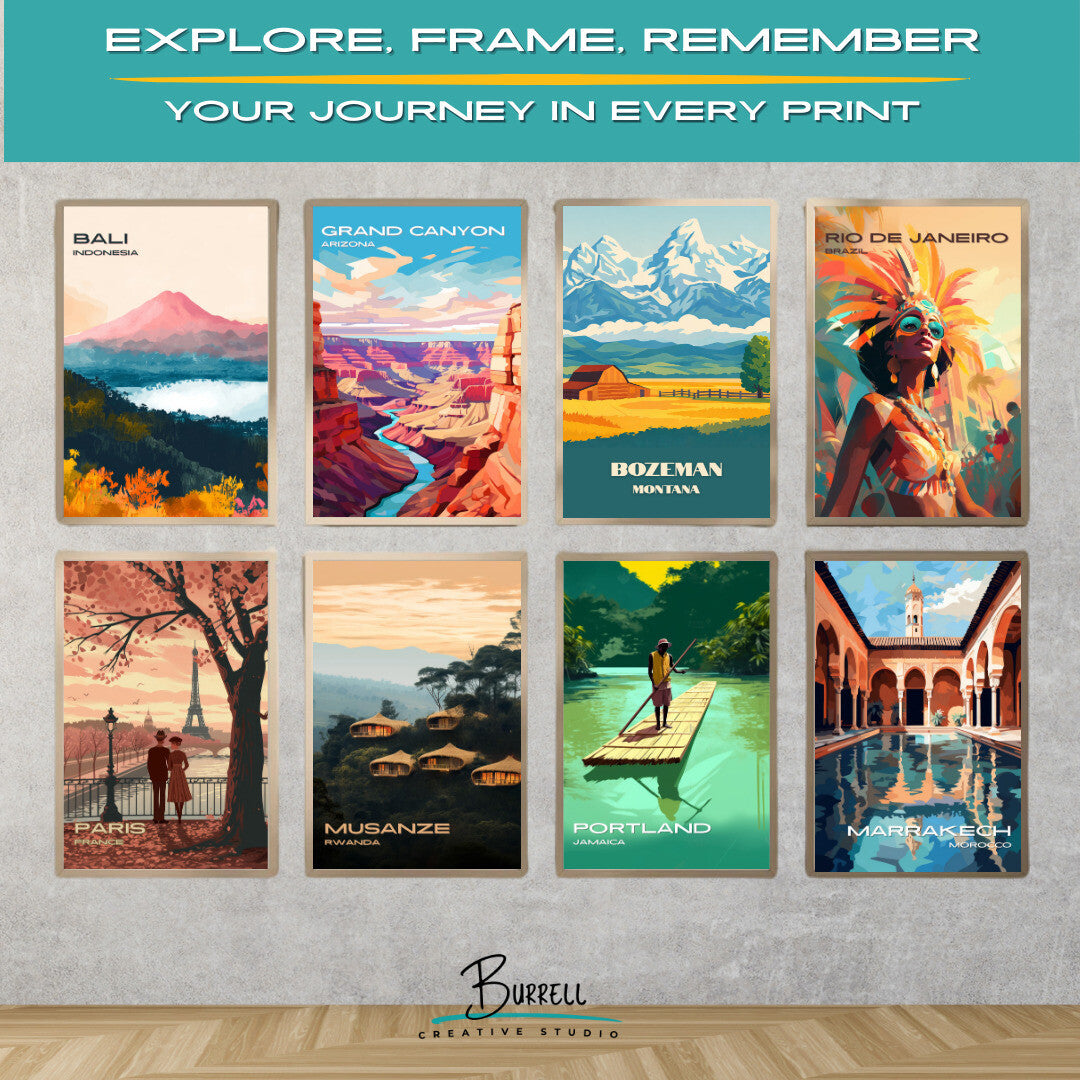 Bozeman Montana Scenic View Travel Posters & Wall Art Poster Print