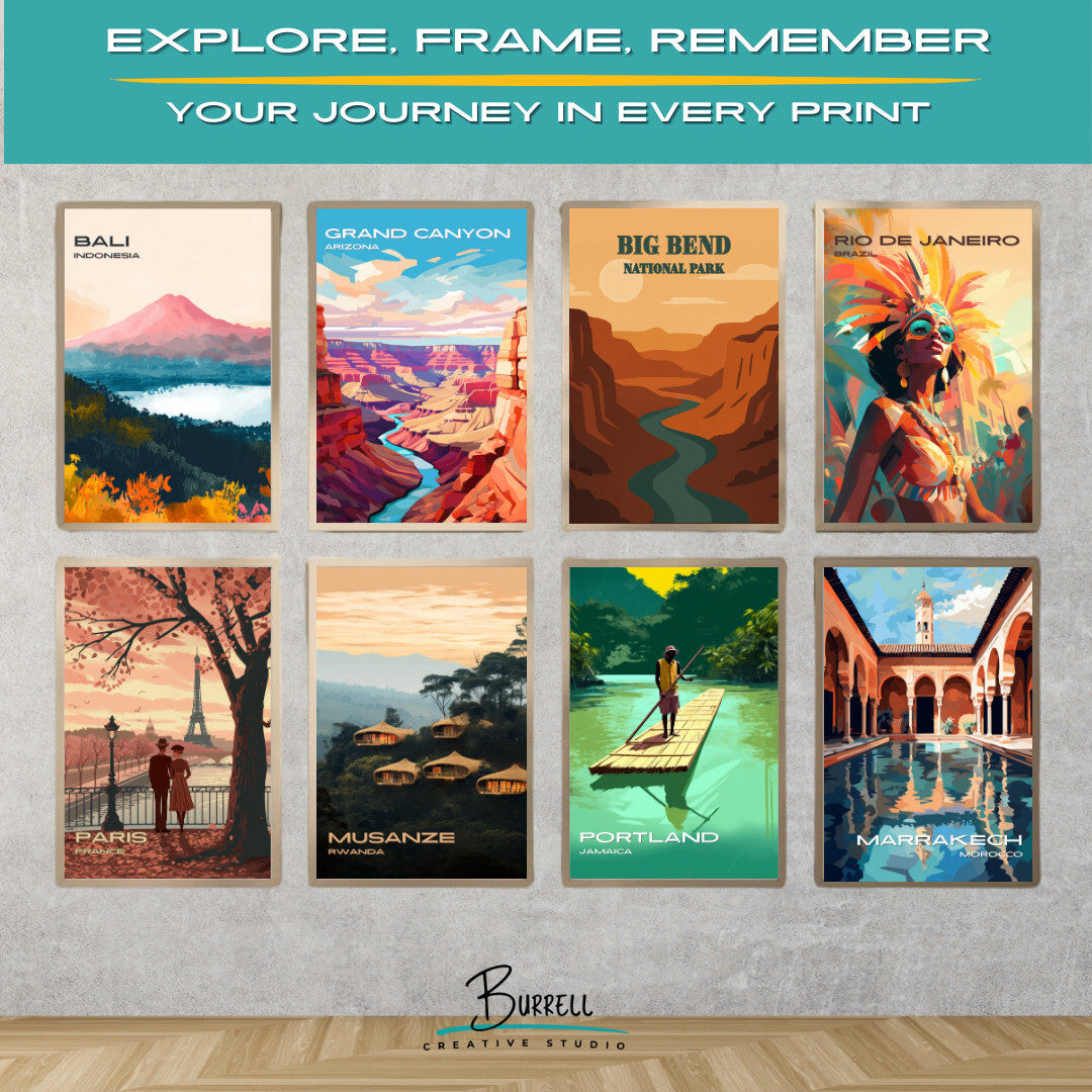 Big Bend National Park Texas Sunset Travel Posters & Wall Art Poster Print