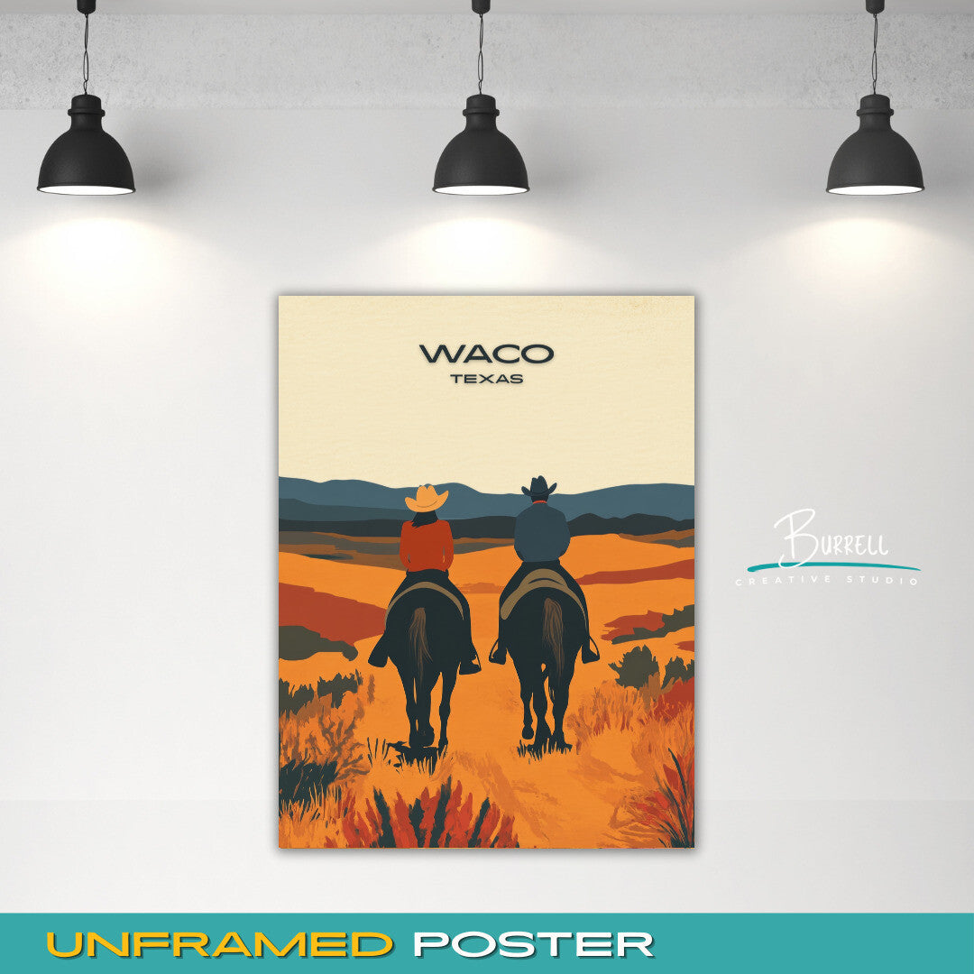 Waco Texas Scenic Trails Travel Poster & Wall Art Poster Print