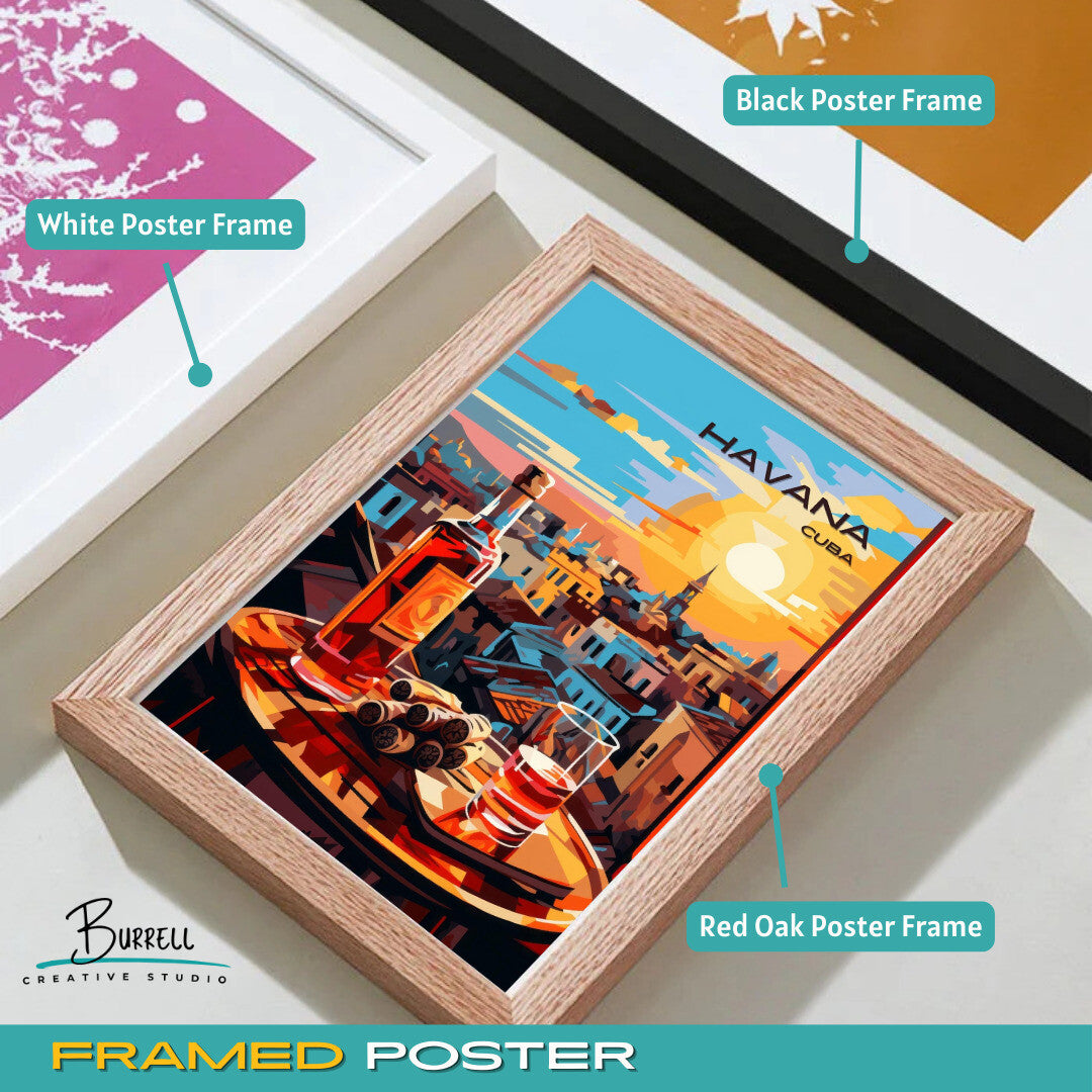 Miami Florida Beach Travel Poster & Wall Art Poster Print