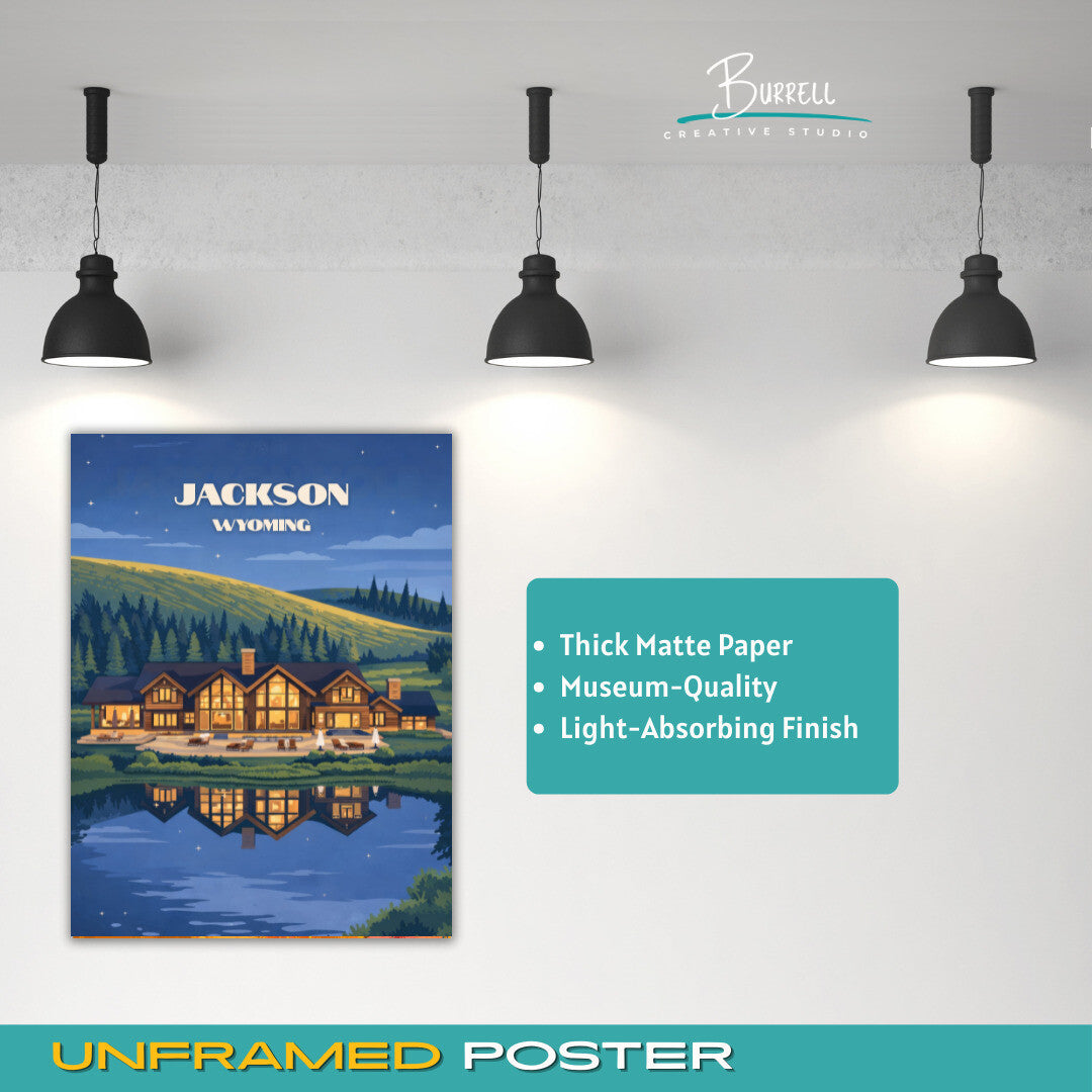 Jackson Wyoming Luxury Real Estate Travel Posters & Wall Art Poster Print