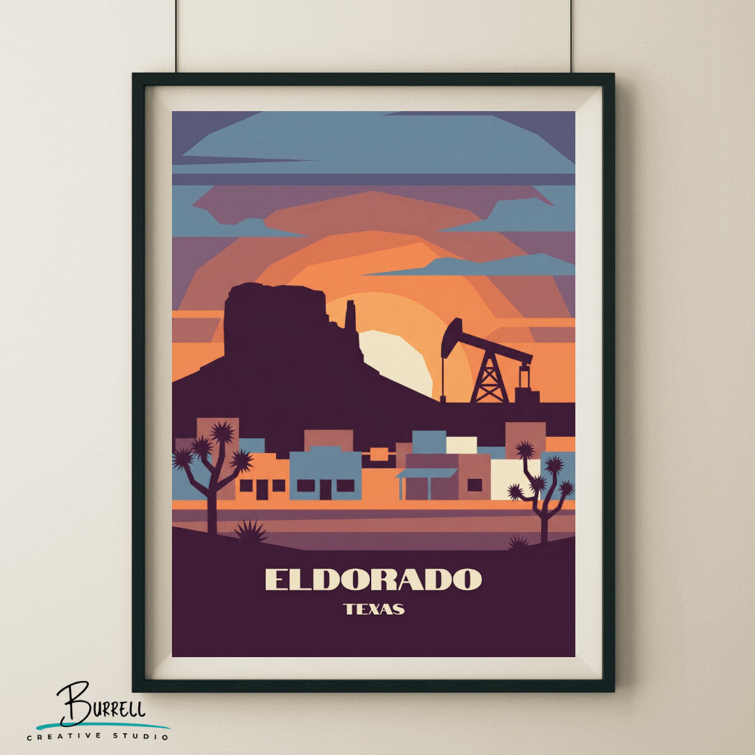 Eldorado Texas Star Gazing Travel Posters & Wall Art Poster Print