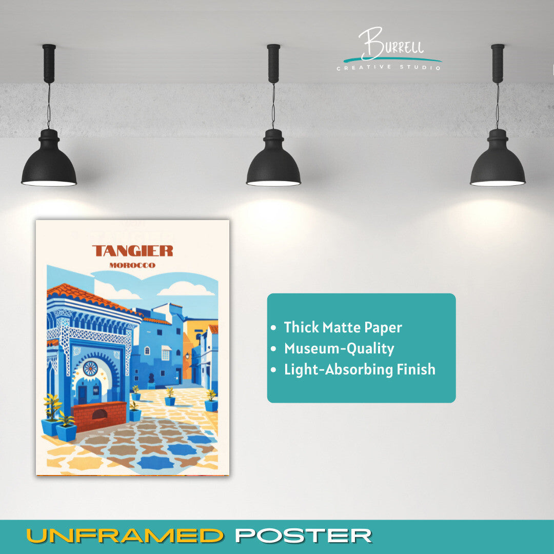 Tangier Morocco Local Architecture Travel Poster & Wall Art Poster Print