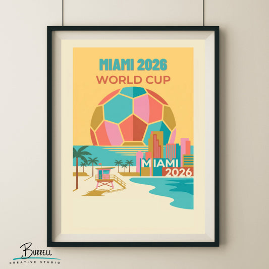 Miami United States 2026 World Cup Football Posters & Wall Art Poster Print