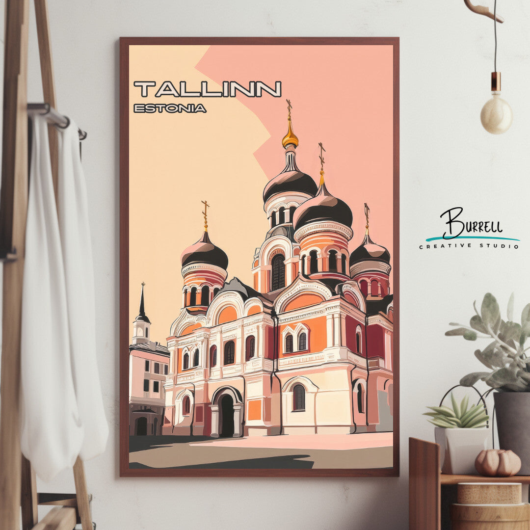 Tallinn Estonia Alexander Nevsky Cathedral Travel Poster & Wall Art Poster Print