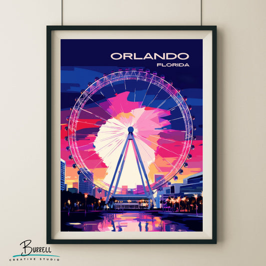 Orlando Florida Eye Travel Poster & Wall Art Poster Print