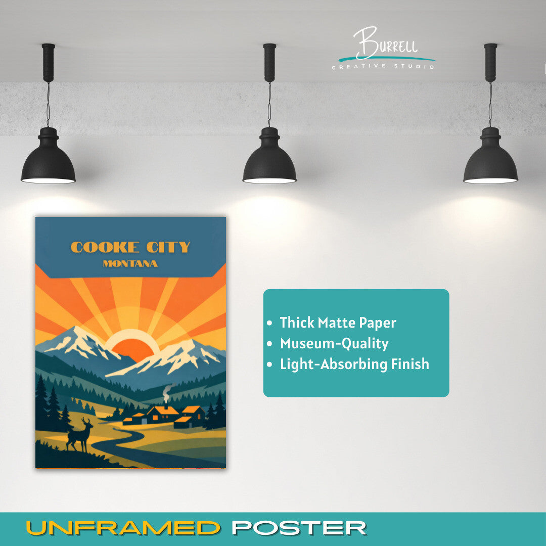 Cooke City Montana Sunrise Travel Posters & Wall Art Poster Print
