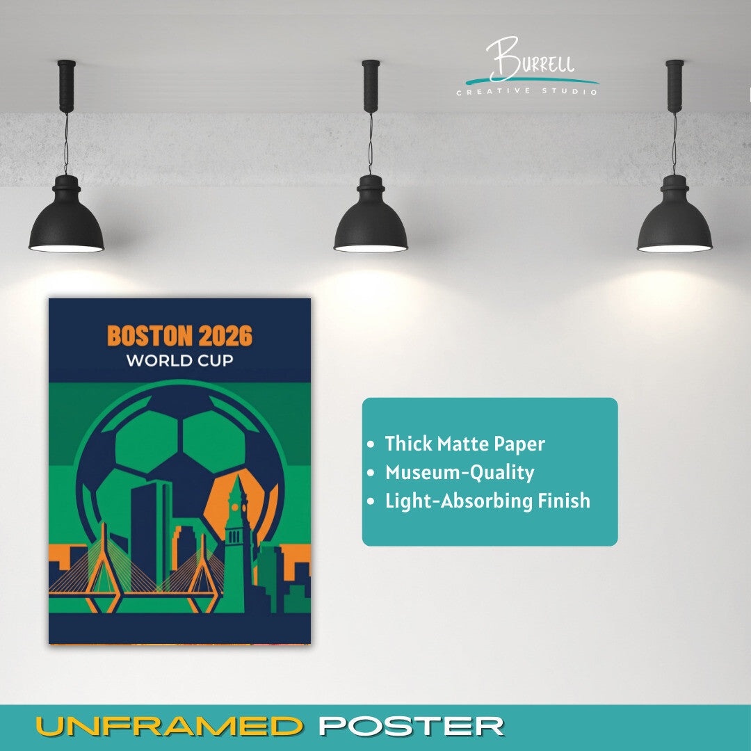 Boston United States 2026 World Cup Mimimalist Football Posters & Wall Art Poster Print