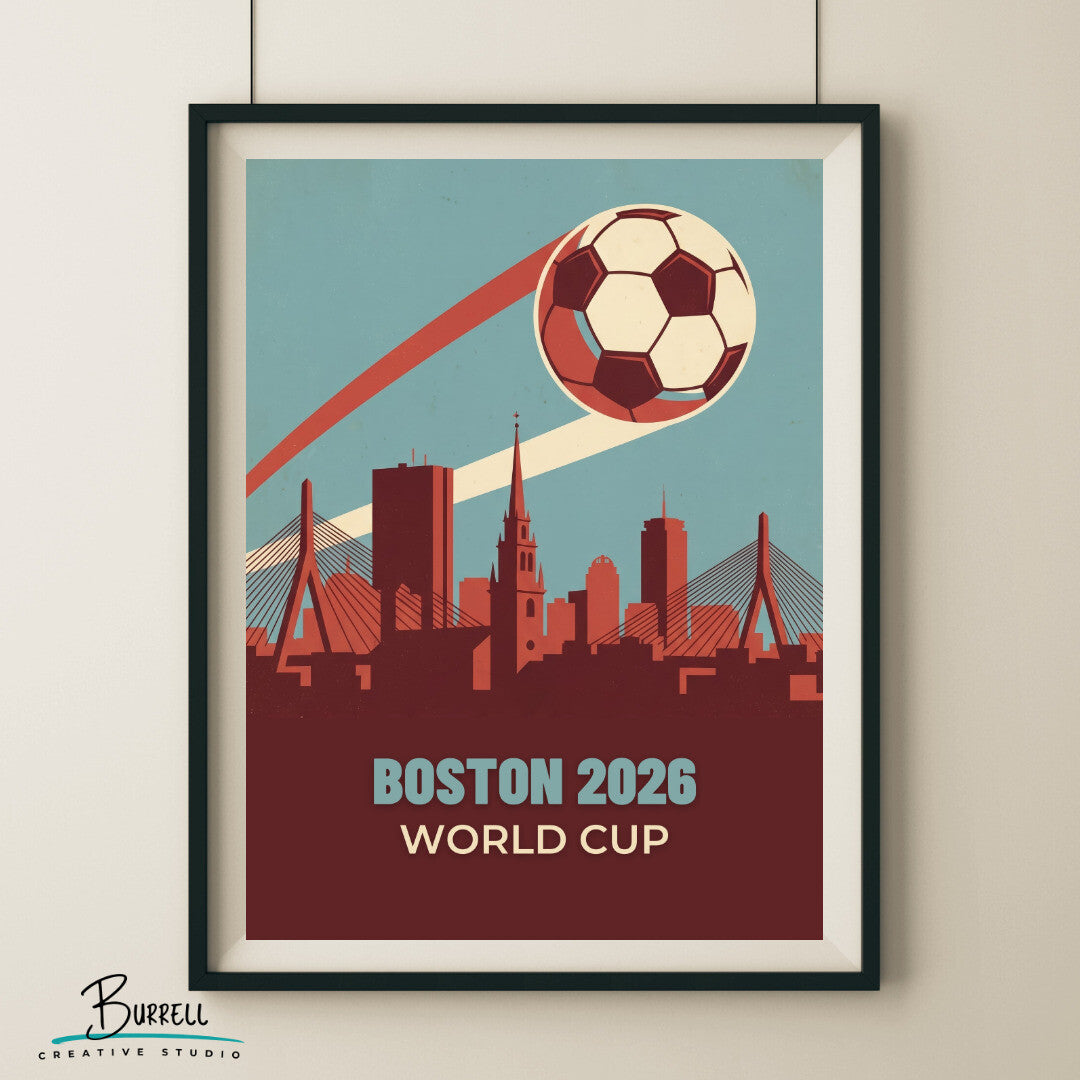 Boston United States 2026 World Cup Vintage Football Posters & Wall Art Poster Print