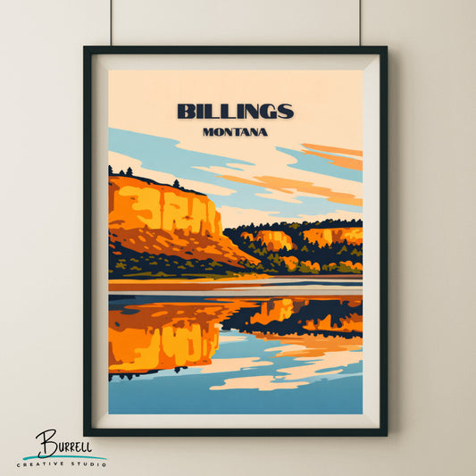 Billings Montana Rimrocks Travel Posters & Wall Art Poster Print