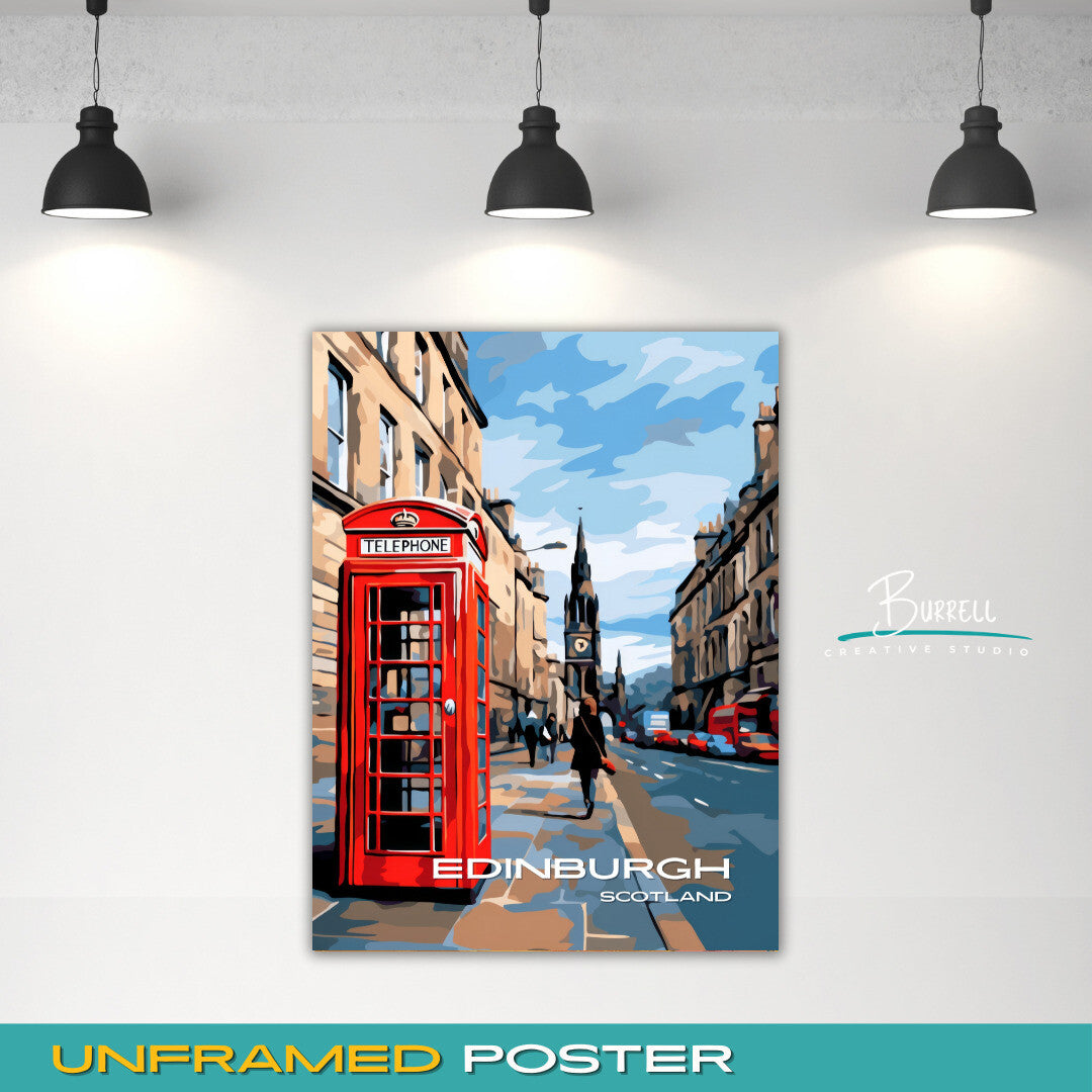 Edinburgh United Kingdom Royal Mile Travel Poster & Wall Art Poster Print