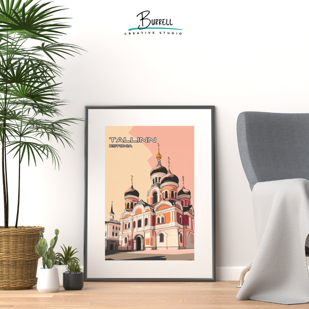 Tallinn Estonia Alexander Nevsky Cathedral Travel Poster & Wall Art Poster Print