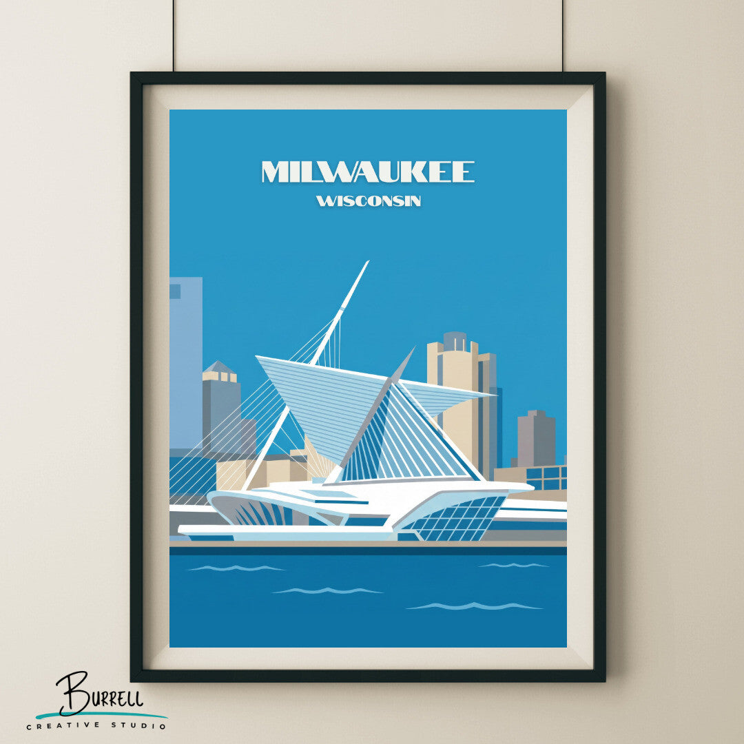 Milwaukee Wisconsin Art Museum Travel Posters & Wall Art Poster Print