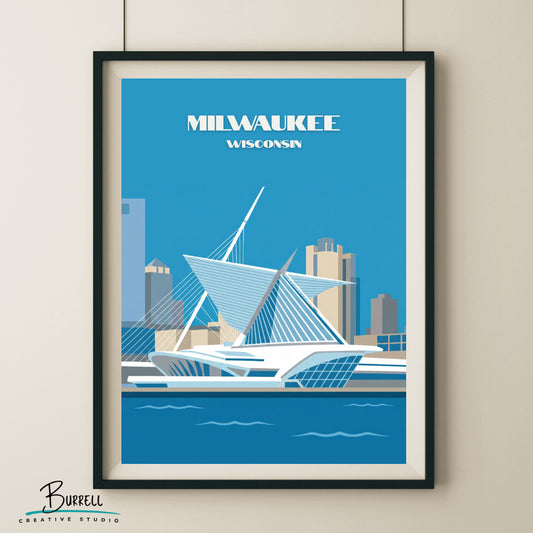 Milwaukee Wisconsin Art Museum Travel Posters & Wall Art Poster Print