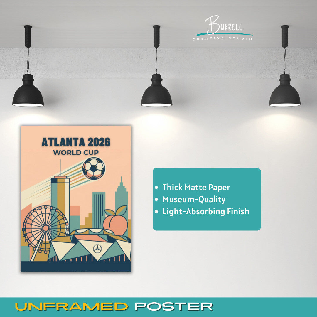 Atlanta United States 2026 World Cup Mimimalist Football Posters & Wall Art Poster Print