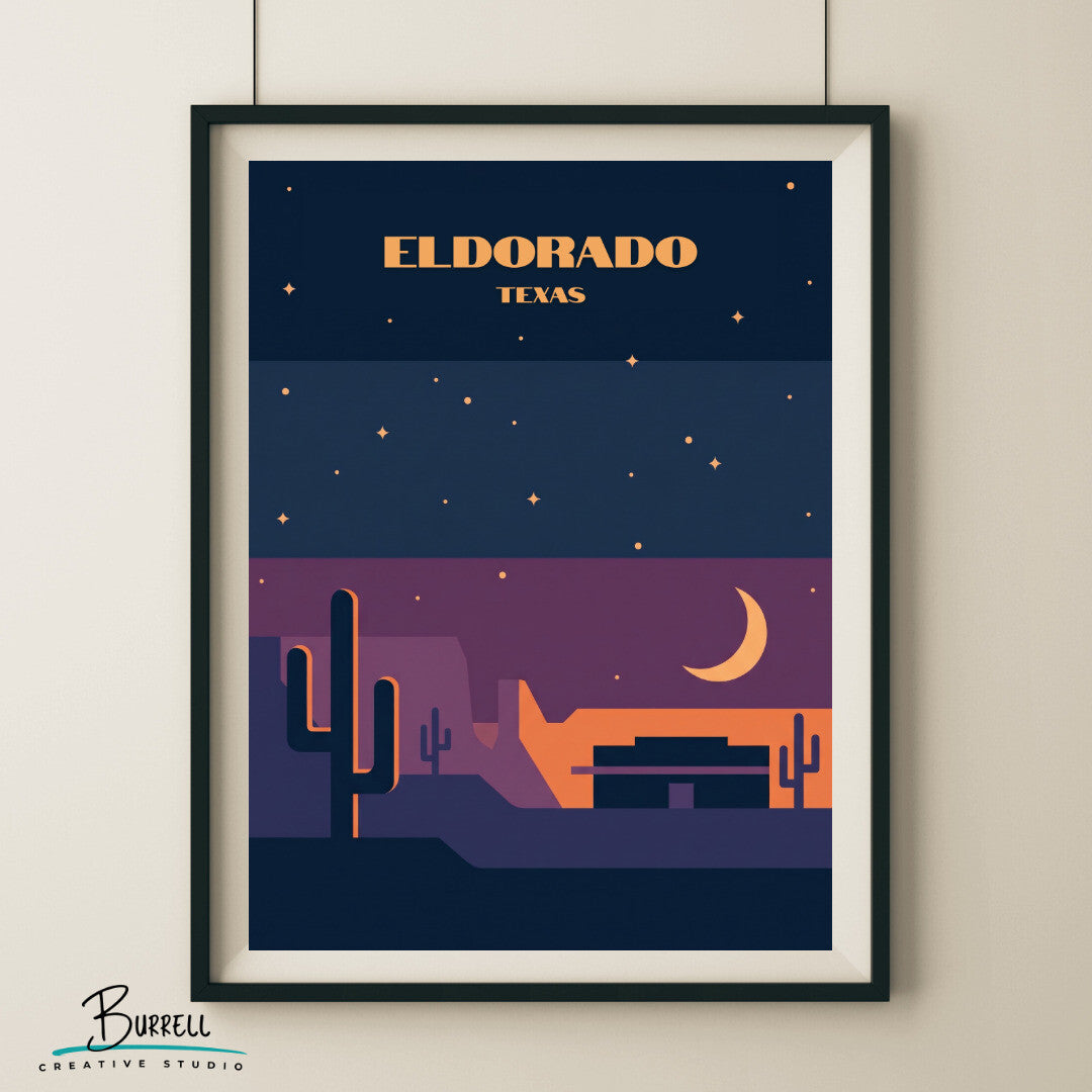 Eldorado Texas Sunset Travel Posters & Wall Art Poster Print