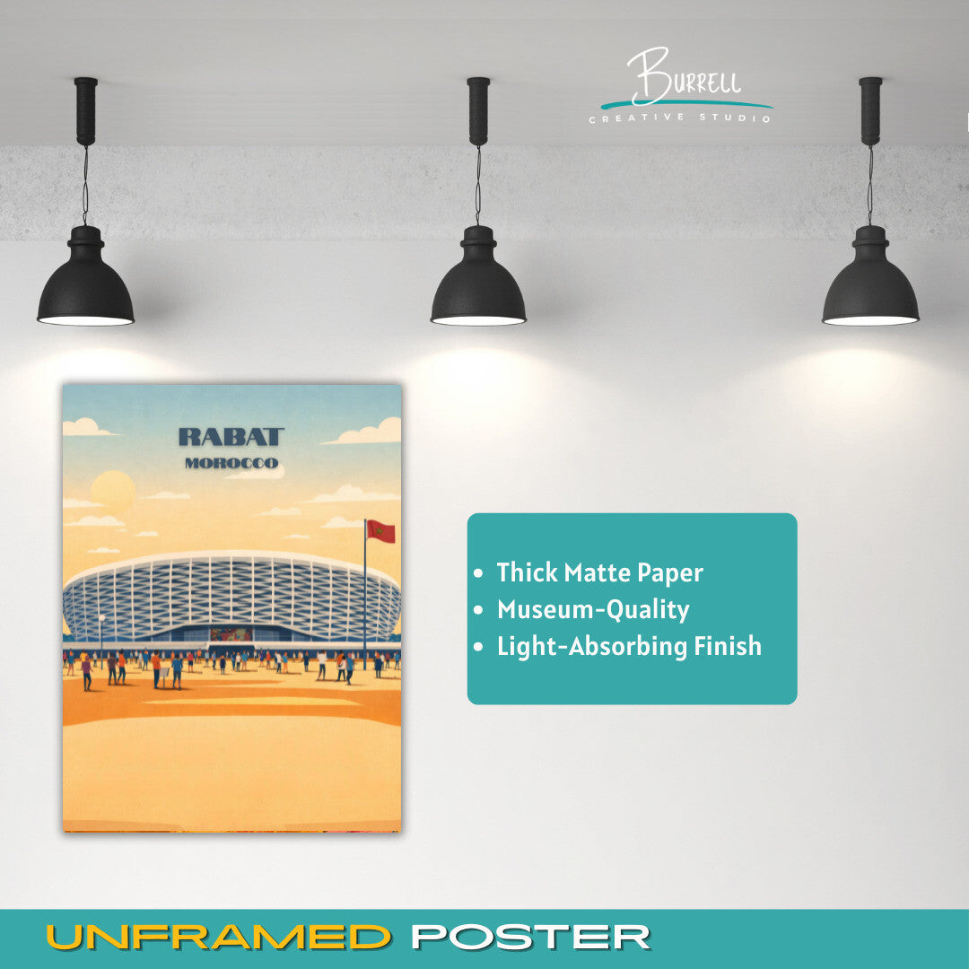 Rabat Morocco Prince Moulay Abdellah Stadium Travel Poster & Wall Art Poster Print