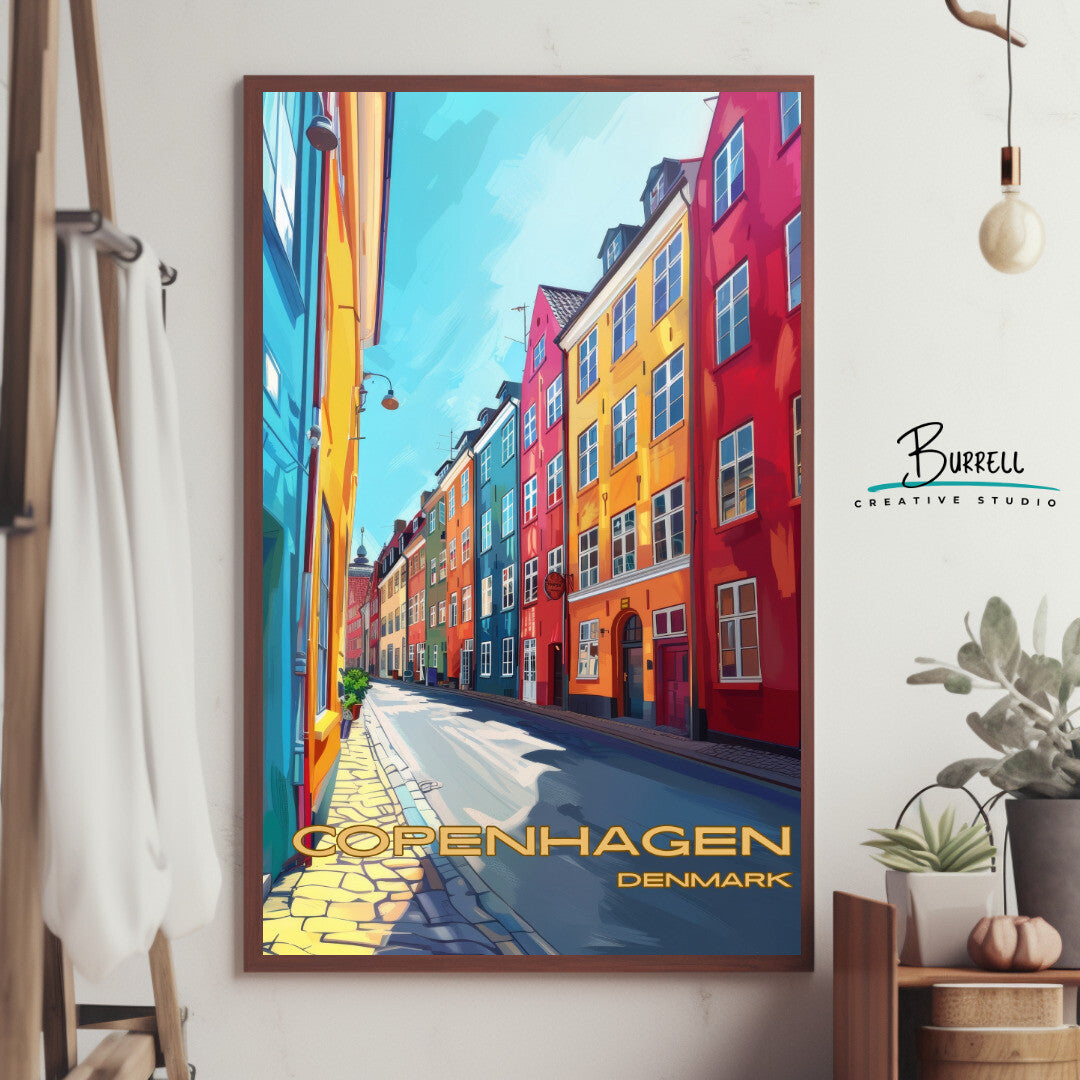 Copenhagen Denmark Architecture Travel Poster & Wall Art Poster Print