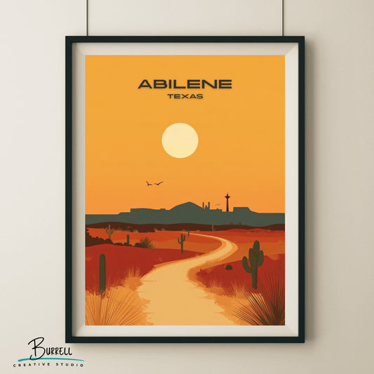 Abilene Texas Scenery Travel Poster & Wall Art Poster Print