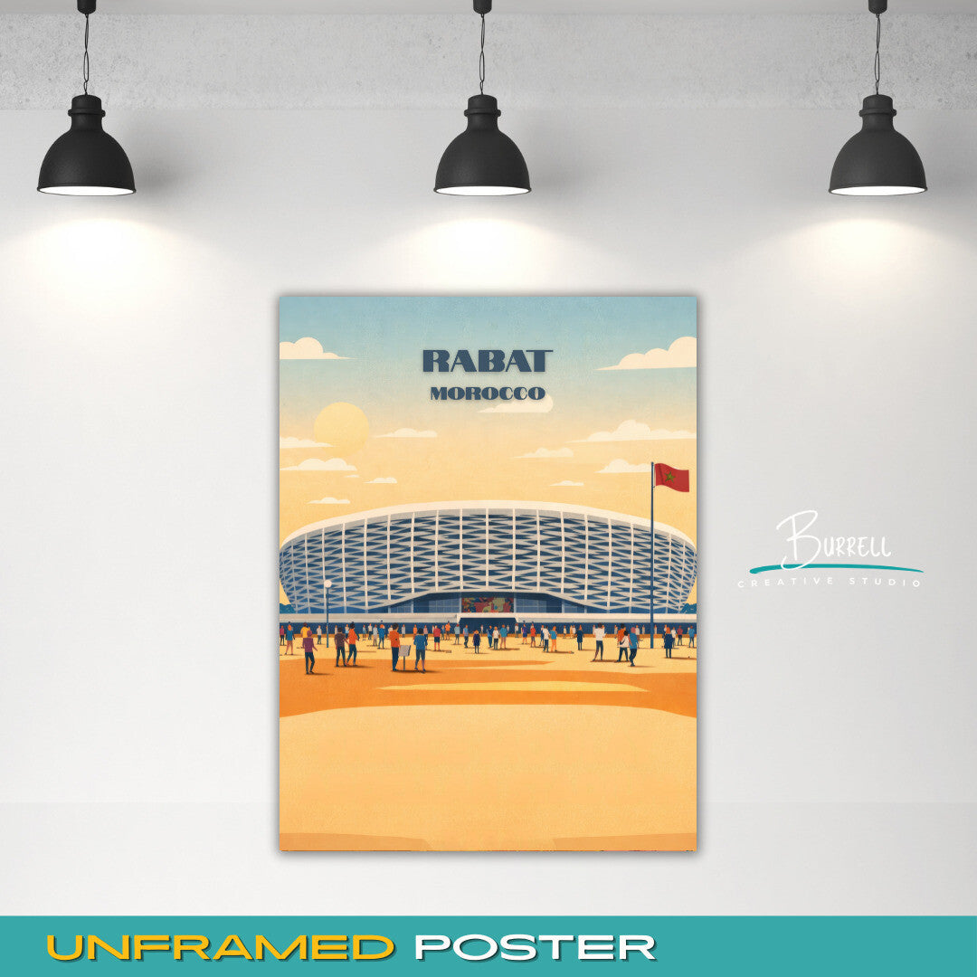 Rabat Morocco Prince Moulay Abdellah Stadium Travel Poster & Wall Art Poster Print