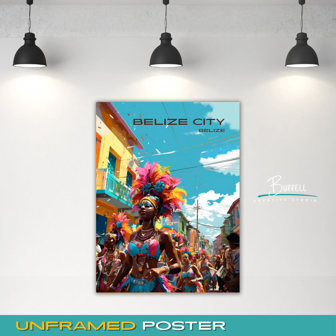 Belize City Belize Carnival Travel Poster & Wall Art Poster Print