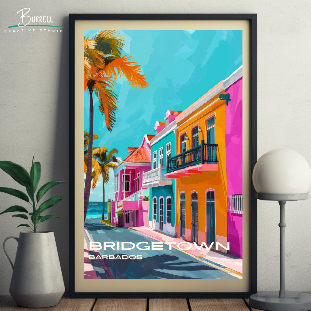 Bridgetown Barbados Relaxing Scenery Travel Poster & Wall Art Poster Print